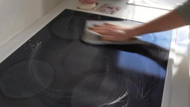 Washing hob with detergent in kitchen