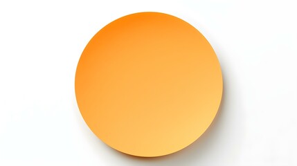 Light Orange round Paper Note on a white Background. Brainstorming Template with Copy Space