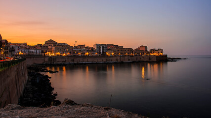 Fototapeta premium the splendid afternoon panorama that can be enjoyed from a panoramic point of Ortigia, the tourist pearl of Syracuse