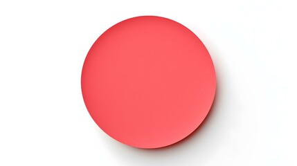 Light Red round Paper Note on a white Background. Brainstorming Template with Copy Space
