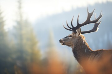 elk with breath visible in crisp morning air