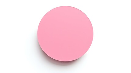 Pink round Paper Note on a white Background. Brainstorming Template with Copy Space
