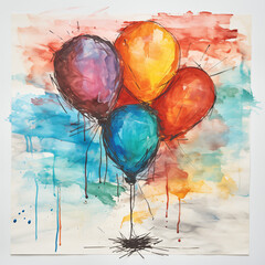 Kids drawing of a balloon by Generative AI