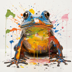 Kids drawing of a frog by Generative AI.