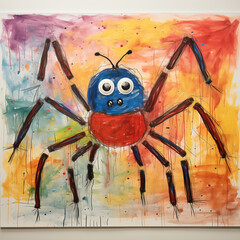 Kids drawing of a spider by Generative AI