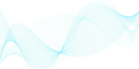 Abstract blue blend wave lines on transparent background. Modern blue flowing wave lines and glowing moving lines. Abstract frequency sound wave lines and technology curve lines background. 