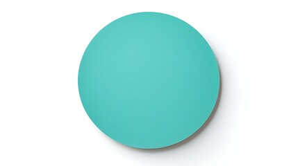 Turquoise round Paper Note on a white Background. Brainstorming Template with Copy Space