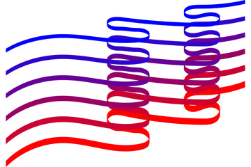 Ribbon Flag Using 3D Effect Vector illustration.