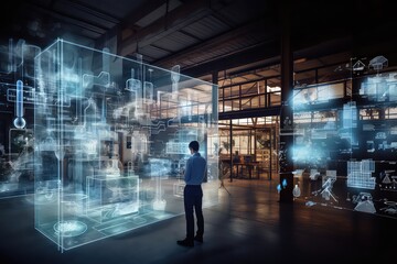 Fototapeta premium Business Technology Concept, Generative AI