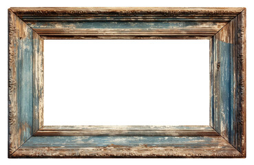 Old rustic wooden frame cut out