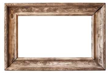 Old rustic wooden frame cut out