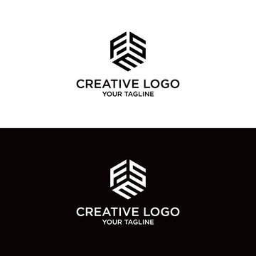 vektor desain logo FSE huruf kreatif