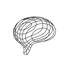 3D wireframe abstract of brain 