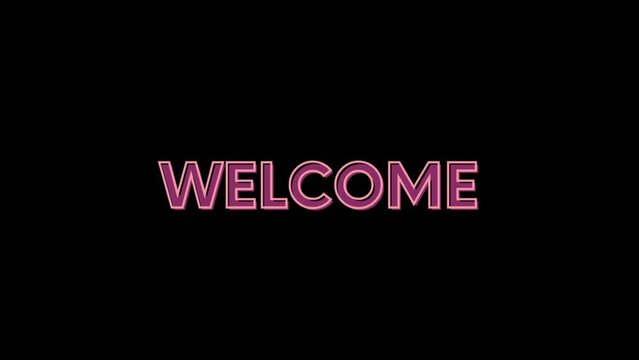 Black Background Pink Welcome Animation