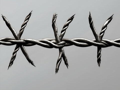 Enlarged image of barbed wire