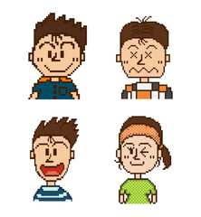 Four Pixel Characters 4人のピクセルキャラクター