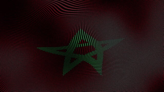 vagues de drapeau du Maroc avec des particules