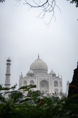 Fototapeta na wymiar Taj Mahal hazy early winter morning detailed photo