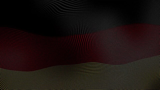 vagues de drapeau de l' Allemegne avec des particules