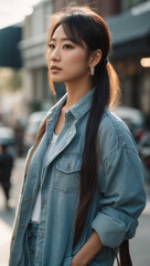 Fototapeta premium Asian Influencer Ponytail