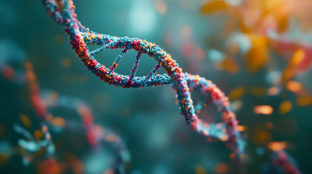 Genetic Wonder: Vibrant DNA Double Helix Symbolizing Transformation