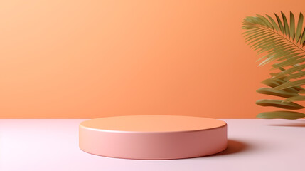 Minimal abstract podium for product in minimalist style with copy space