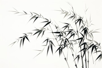 Fototapeta premium Black and white bamboo painting