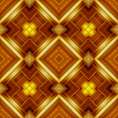 Seamless background pattern, Abstract geometric symmetric pattern orange color.