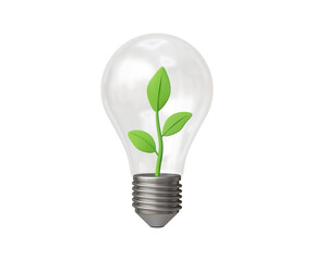 3D growth mindset concept. Self learning, growth, innovation, thought, wisdom, motivation concept. Light bulb with a tree growing inside. 3d illustration