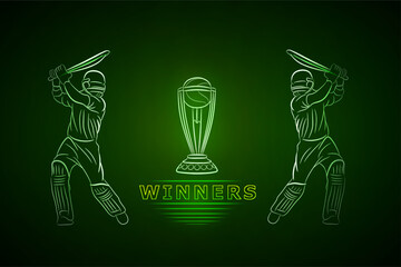 cricket players neon winners