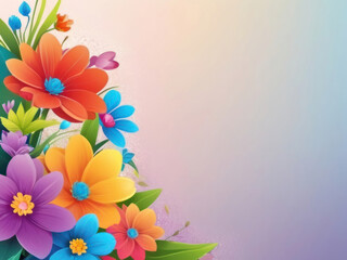 Vibrant flowers with copy space