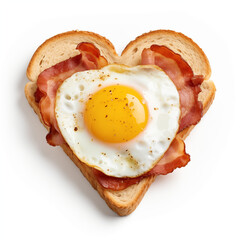 fried egg on heart-shaped toast