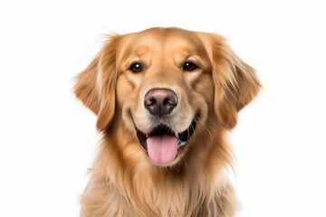 Golden retriever dog portrait isolated on white background