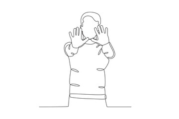 A man dancing at the Holi festival. Holi one-line drawing