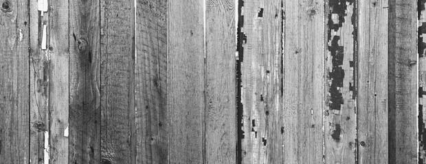 Old Wooden Wall. Rustic Background. Vintage Pattern. Outdoor Texture. Black and white