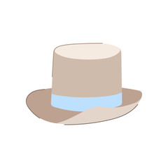top cylinder hat cartoon. gentleman magician, black man, show costume top cylinder hat sign. isolated symbol vector illustration