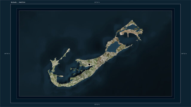 Bermuda composition. High-res satellite map