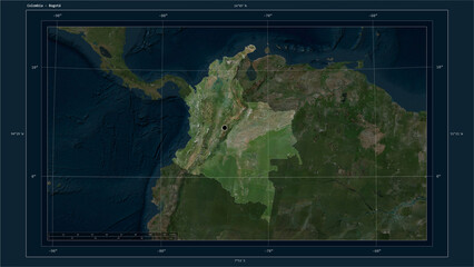 Colombia composition. High-res satellite map