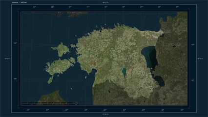 Estonia composition. High-res satellite map