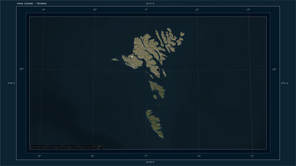 Faroe Islands composition. High-res satellite map