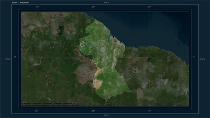 Guyana composition. High-res satellite map