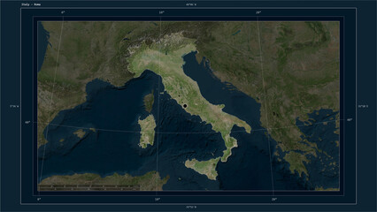 Italy composition. High-res satellite map