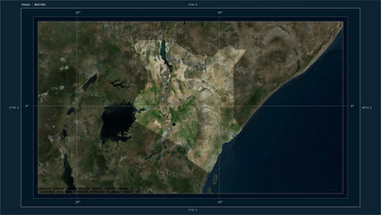 Kenya composition. High-res satellite map