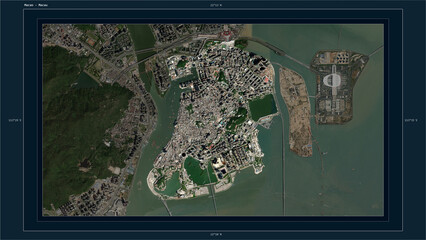 Macao composition. High-res satellite map