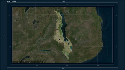 Malawi composition. High-res satellite map