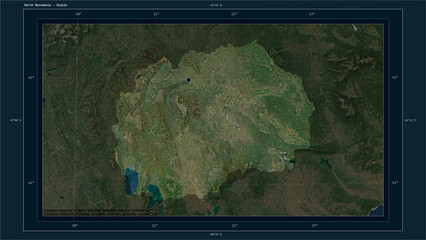 North Macedonia composition. High-res satellite map