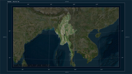 Myanmar composition. High-res satellite map