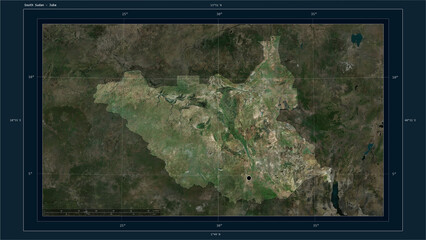 South Sudan composition. High-res satellite map