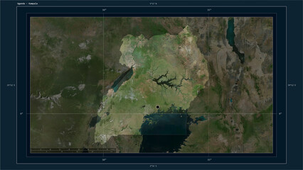 Uganda composition. High-res satellite map