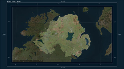 Northern Ireland composition. High-res satellite map